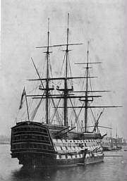HMS Victory  in Portsmouth harbour. 1884